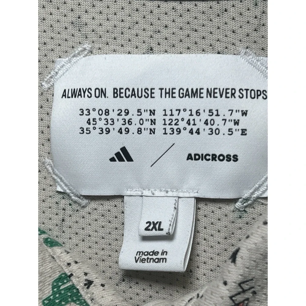 Adidas Adicross Shirt Mens 2XL Tan AOP Cactus Aztec Golf Short Sleeve SKU62